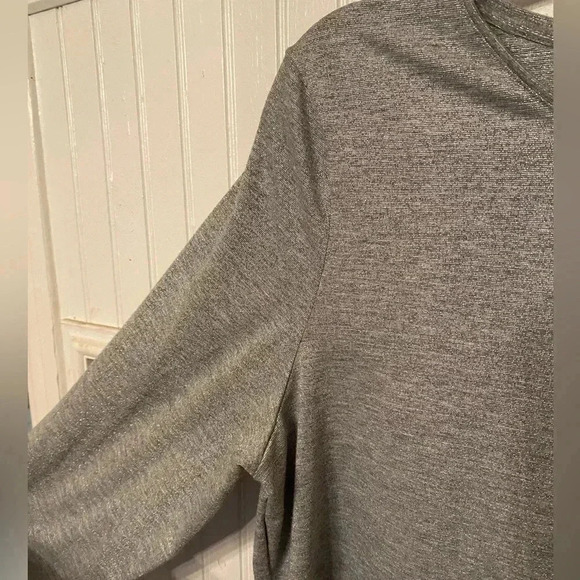 Talbots Silver Metallic Crew Neck Long Sleeve Tee - Picture 4 of 7